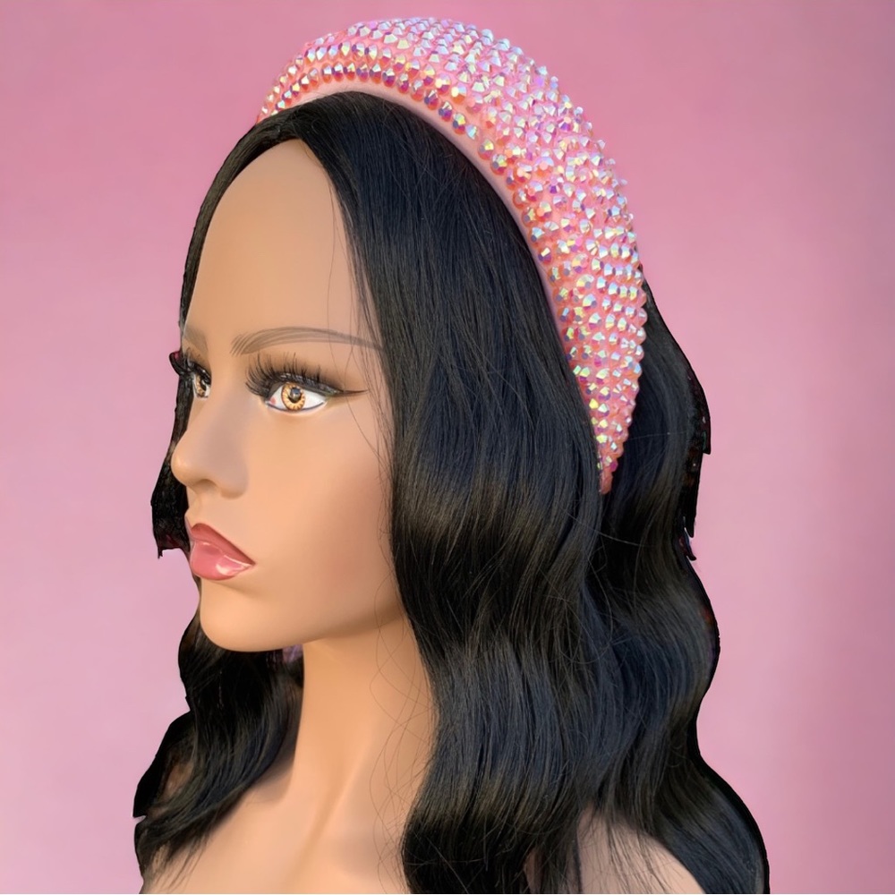 Pink Handmade Rhinestone Bling Sparkle Statement
Festival Coachella Headband